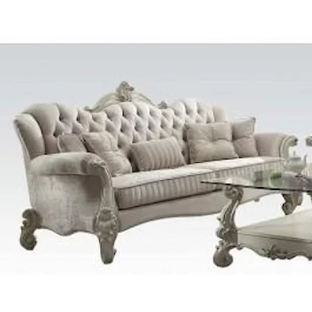 Traditional French Provincial Living Room Group 2 Ivory